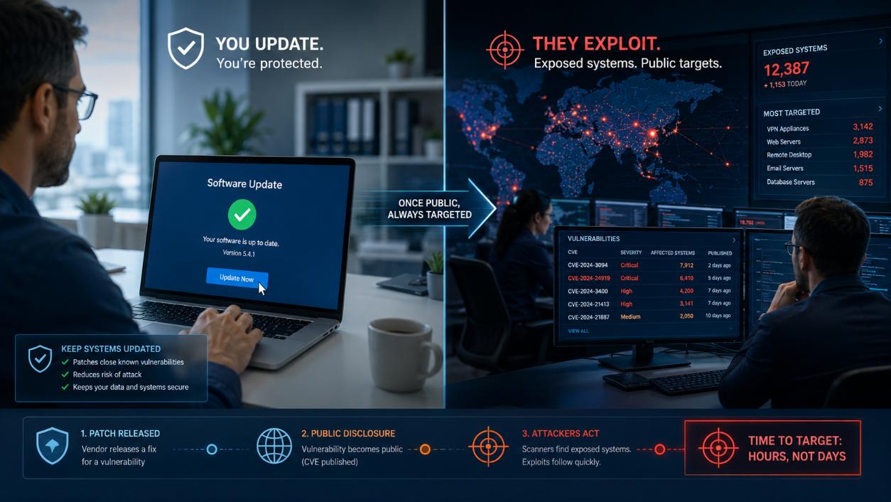 Software updates patching public vulnerabilities
